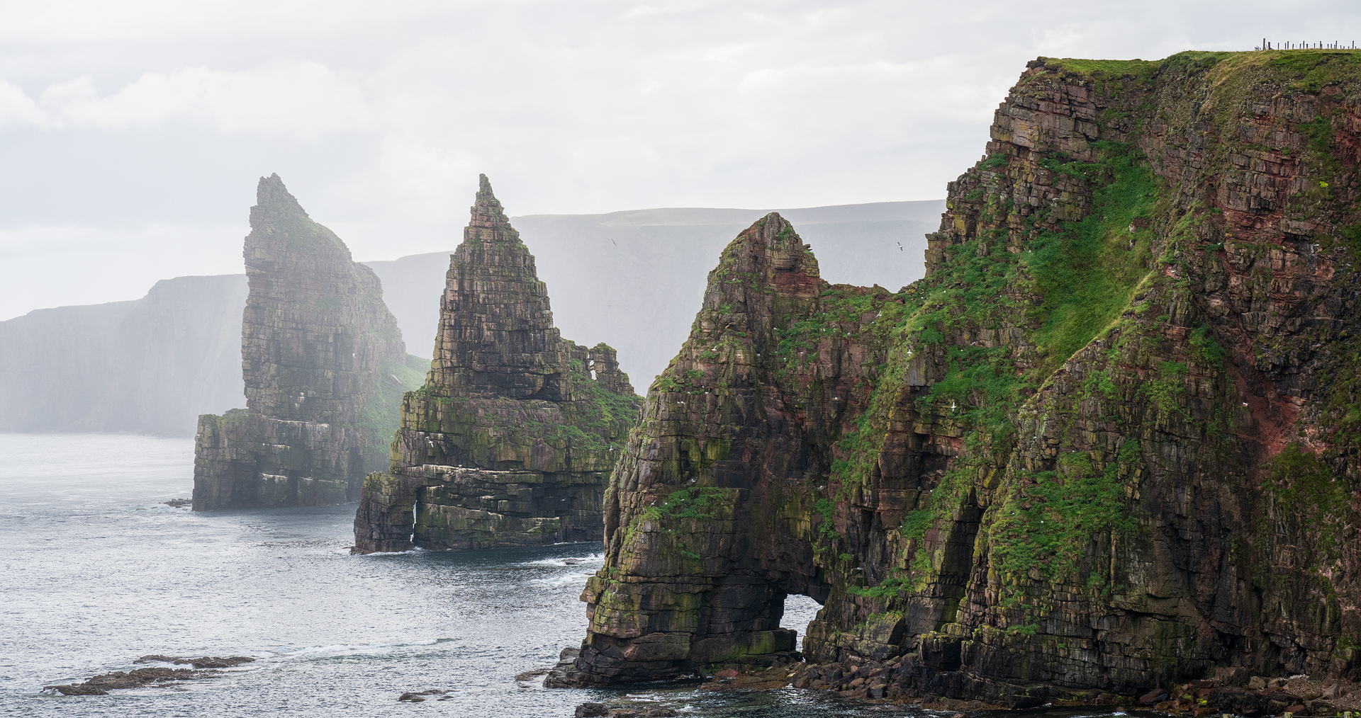Approaching shower – Duncansby Stacks